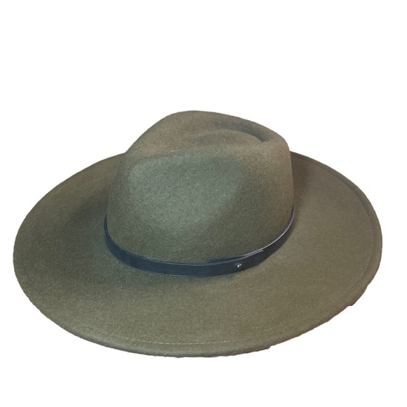New! FEDORA hat by Love & Lore, 100% Wool, in Hunter/Olive Green, OS - Picture 3 of 6
